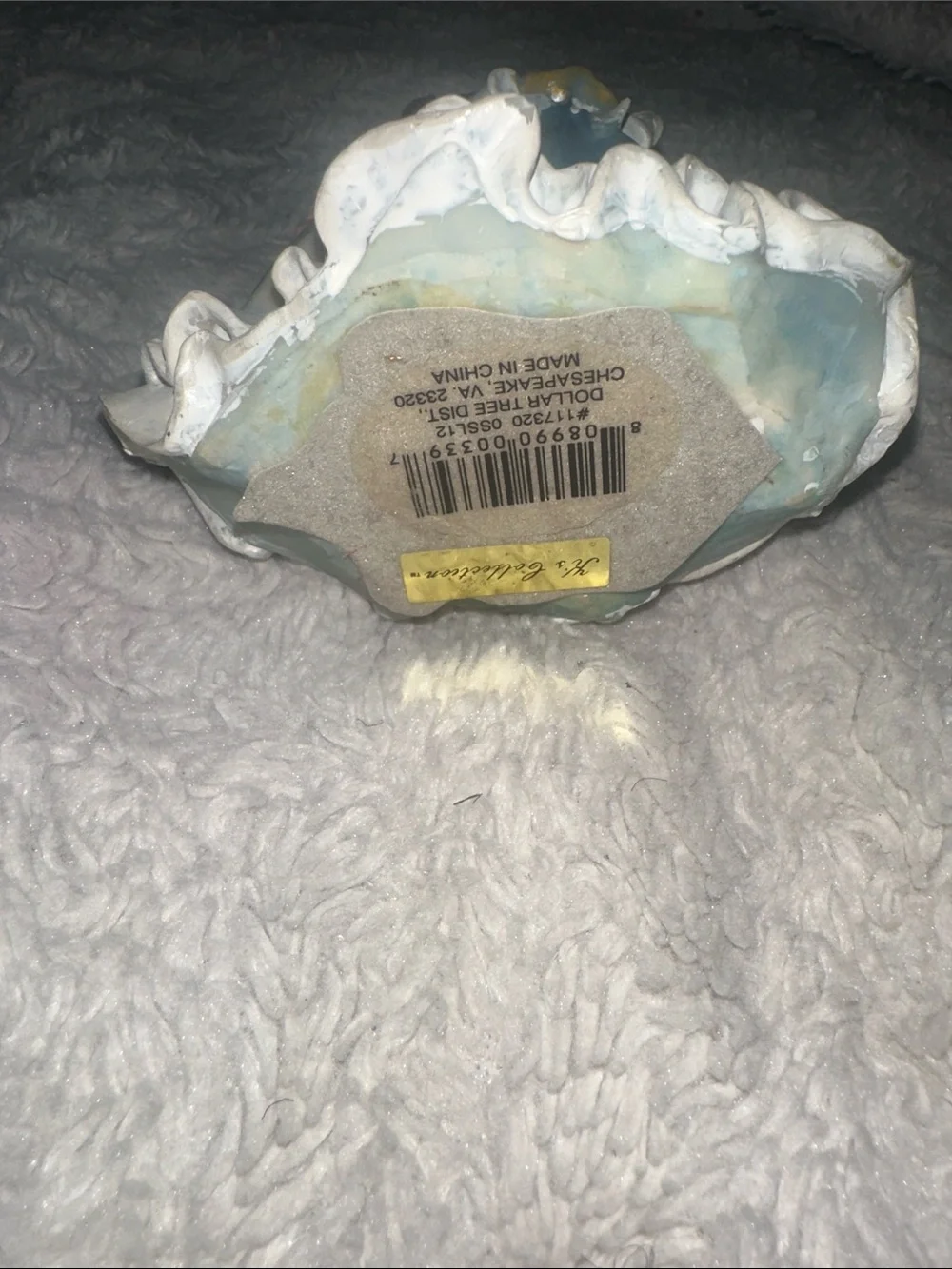 Vintage Collectible Blue & White Angel Figurine with Gold Horn